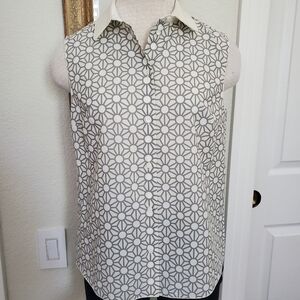 Jil Sander Navy Brand Sleeveless Top Button Down